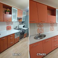 Замена фасадов кухонного гарнитура, замена ручек. ул. Амундсена, 57.