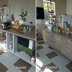 Установка комплектующих и фасадов на кухонный остров. Мкрн. Лечебный.