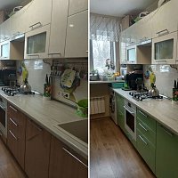 Замена фасадов нижнего яруса кухонного гарнитура. Ул. Селькоровская, 60.