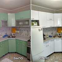 Замена фасадов - ПВХ Белый глянец. Новоберёзовский, ул. Энергостроителей, 4.